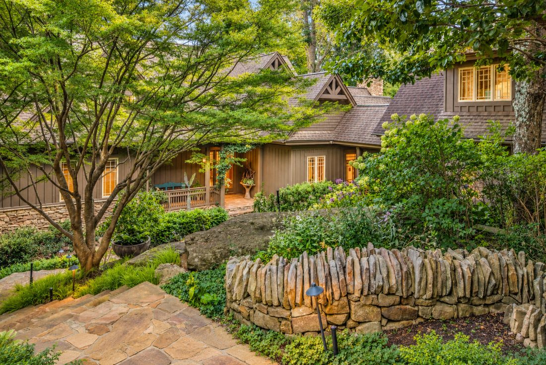 Front elevation through the garden